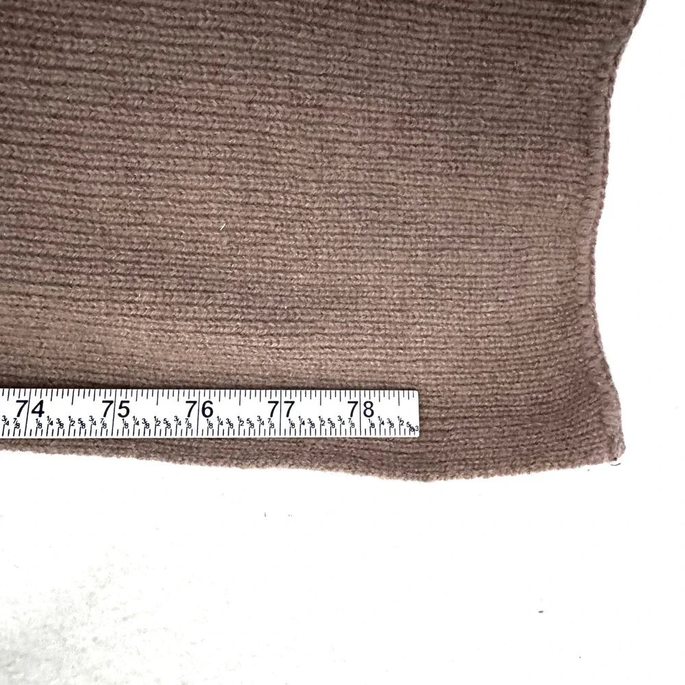 Vintage Neiman Marcus Wool Rib Knit Scarf Taupe Brown Luxury Winter